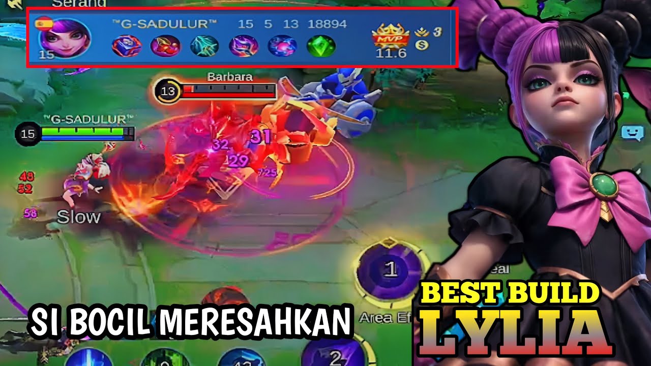 15 KILL. LYLIA SI BOCIL MERESAHKAN | BEST BUILD LYLIA 100% BROKEN . MLBB