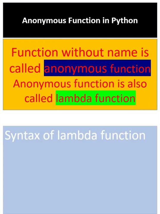 Anonymous function in Python||Lambda function in Python||# ...