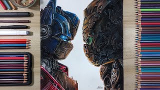 Drawing Optimus Prime &amp; Optimus Primal (Transformers: Rise of the Beasts) | Fame Art