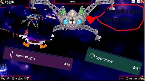 Beating a Double Team but with Moron Railgun (Chicken Invaders Universe)