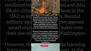 Iran Strikes Dubai &amp; Abu Dhabi: Strategic Warning to US-Israel  Dangerous Escalation?!#shorts #news