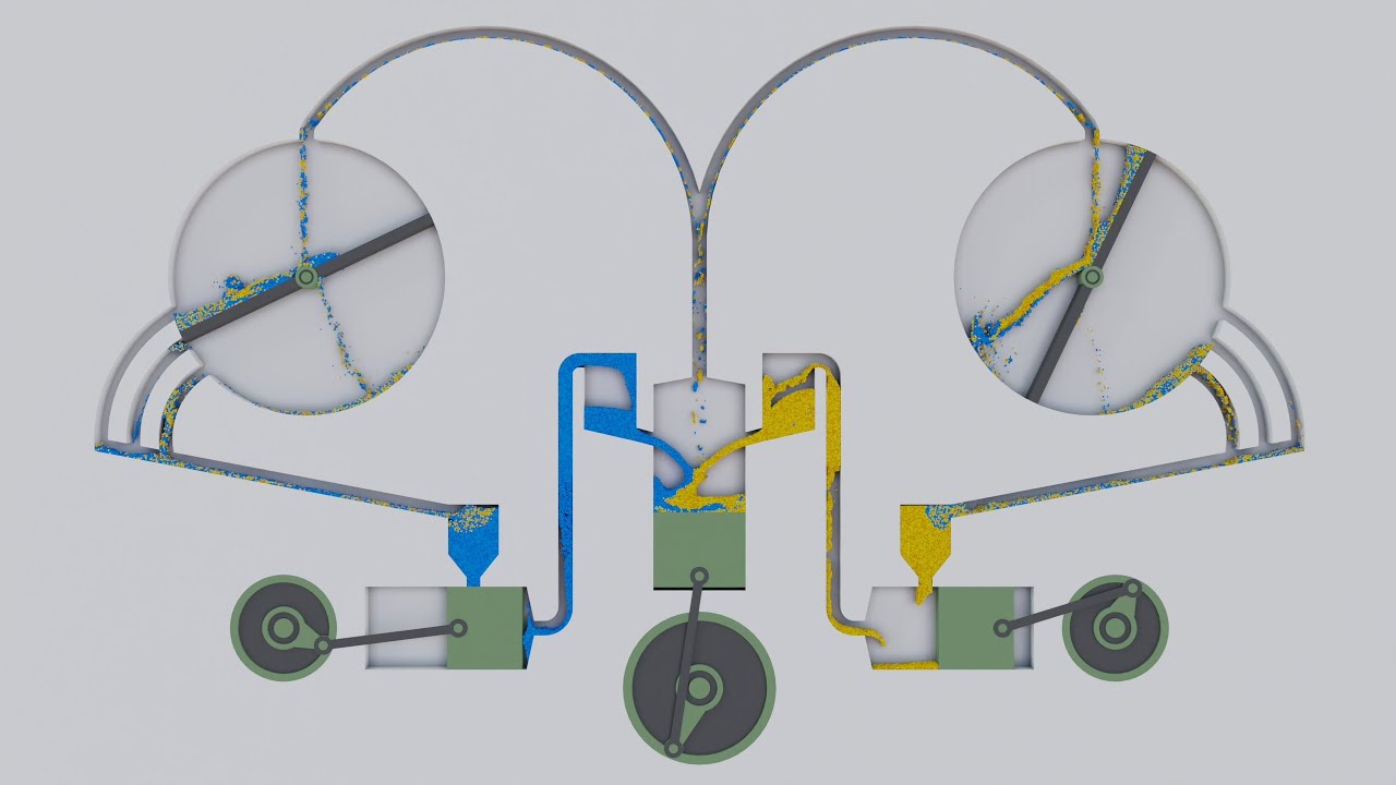 Particle fluid. Pistons. Simulation [05] - YouTube