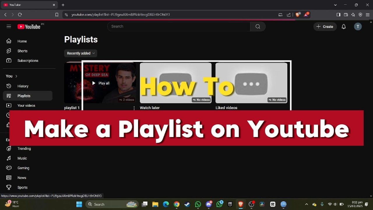 How To Make A Playlist On Youtube (Full Guide) 2025 - YouTube
