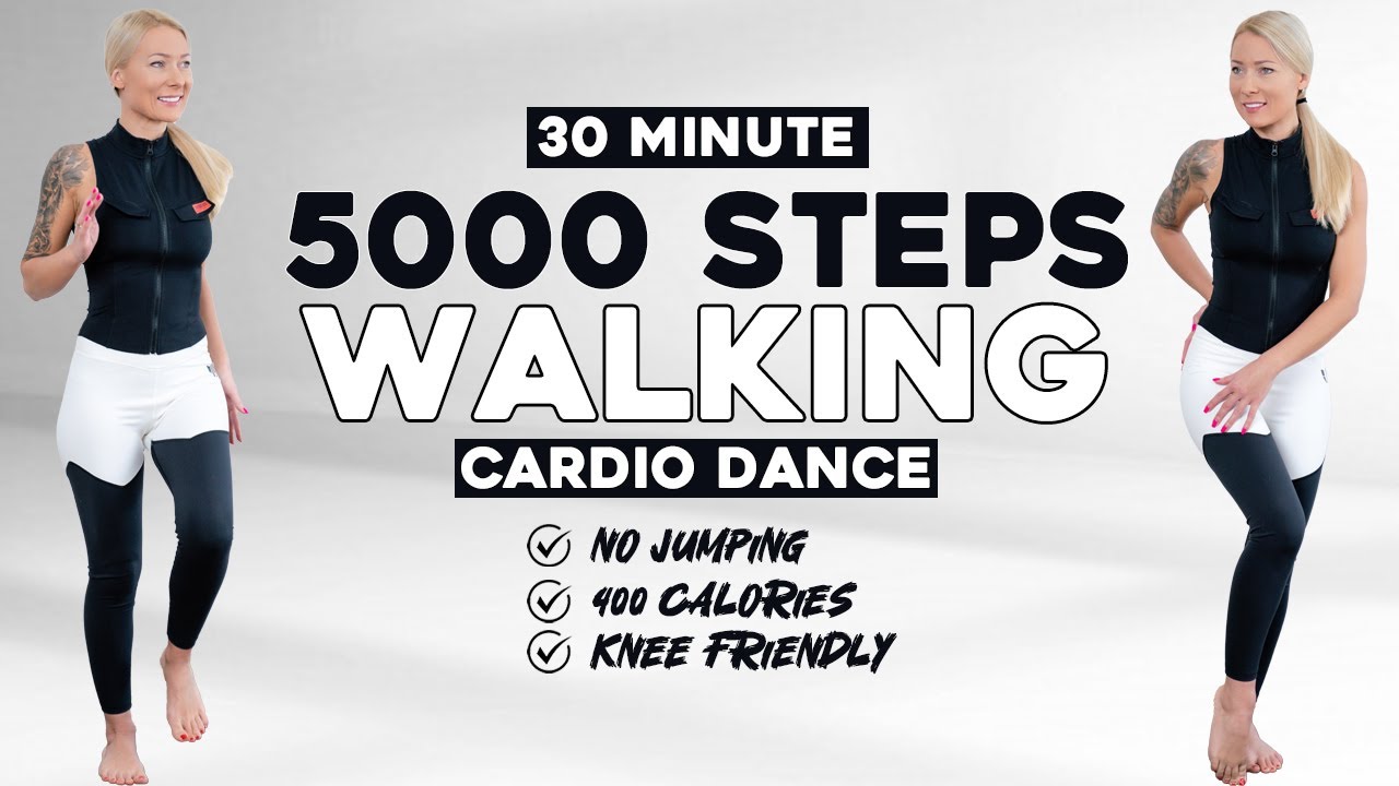 5000 STEPS IN 30 MIN Walking Cardio Dance Workout to Burn Fat Knee Friendly No Jumping YouTube