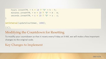 How to Reset a Countdown Timer Every Friday at 9 AM Using JavaScript