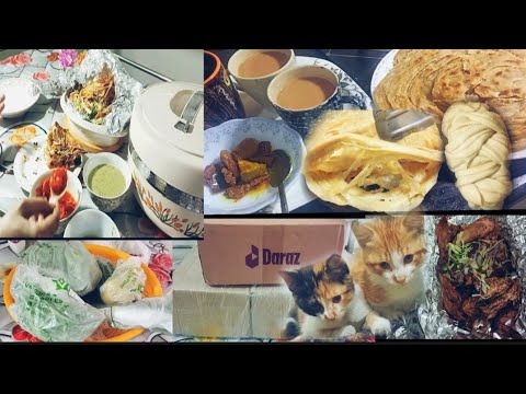 weekend  vlog |daraz se ki mane  online shopping| lachedar parathe  #famouscookingandvlogs