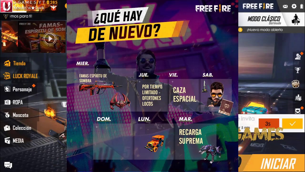 Calendario Semanal 07 De Noviembre Youtube calendario semanal free fire
