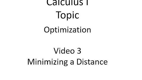 Optimization: Minimizing the Distance Between a Point and a Graph