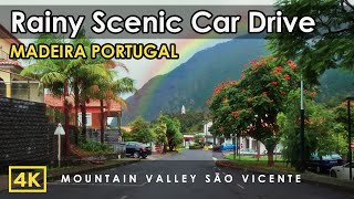 Madeira, Portugal | 4K Driving Tour in Madeira Island | Scenic Car Drive | Rainy Driving ASMR