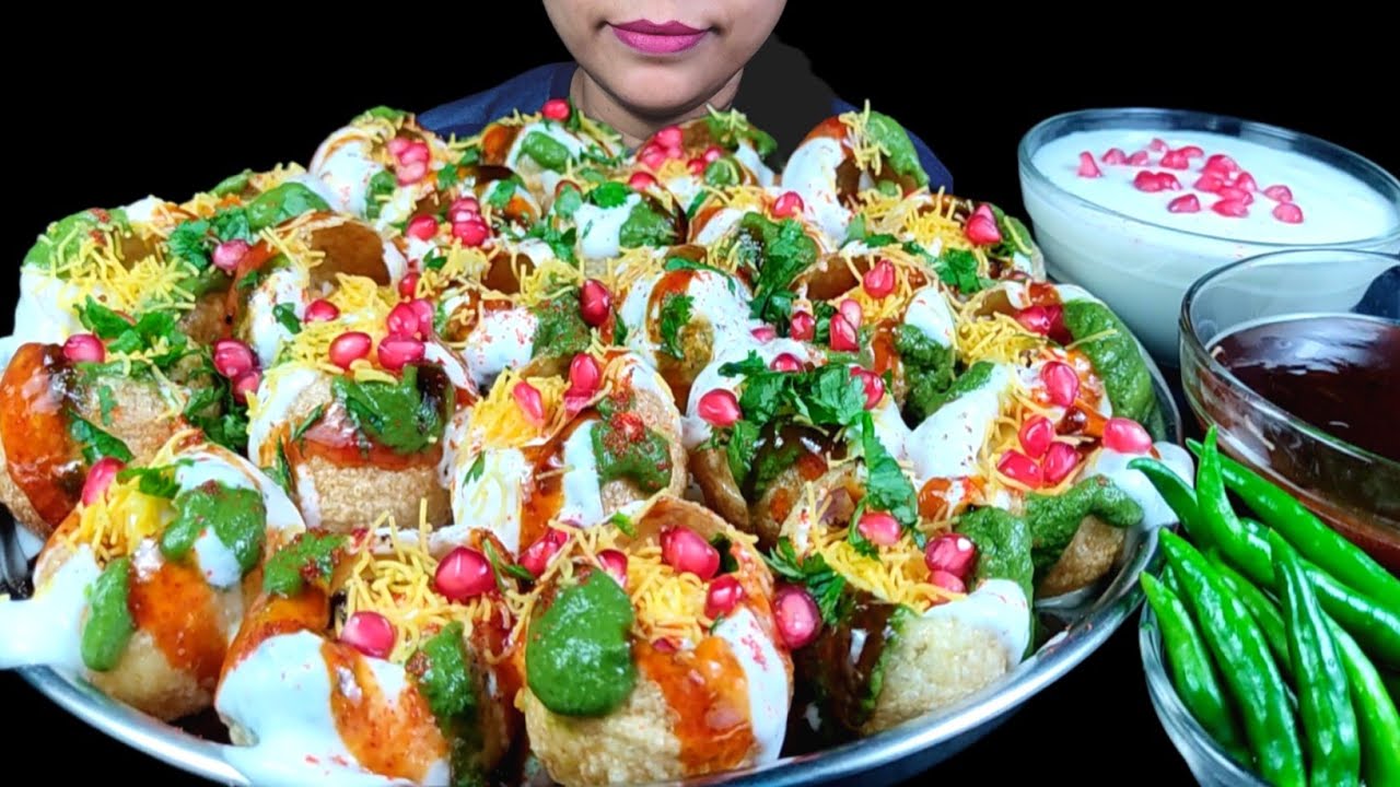 ASMR EATING HUGE DAHI PURI THALI | DAHI FUCHKA CHALLENGE | DAHI GOLGAPPA EATING | INDIAN MUKBANG