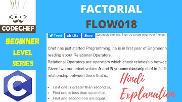 SMALL FACTORIAL FLOW018| codechef beginner level soved in C | codechef solution
