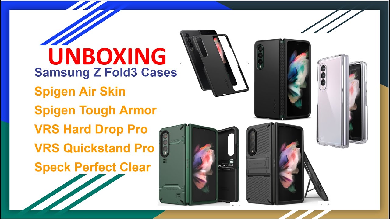 Samsung Z Fold3 5G Cases from Spigen/VRS/Speck YouTube