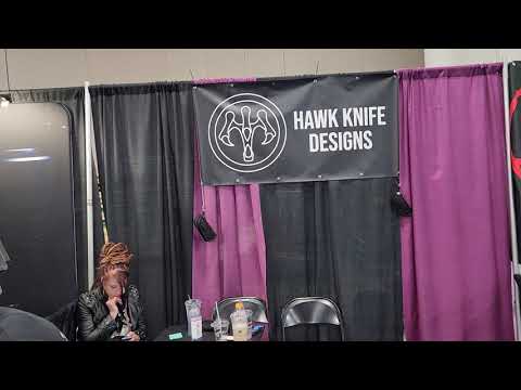 Here's the Hawk Knives Design booth and Blade West 2025