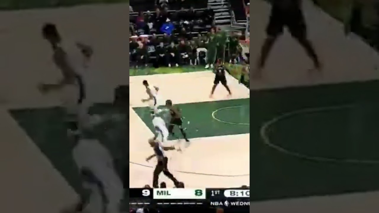 Giannis Antetokounmpo Insane inbound alley op Dunk Bucks vs Nets