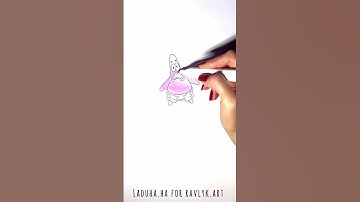 🌊⭐ Draw Patrick Star from SpongeBob 🔴 Easy Cartoon Art ✏️ #shorts #drawing #RavlykArt