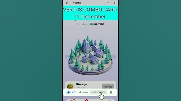 Vertus Combo Cards Today 11 December | Vertus Daily Combo | Vertus Combo #vertus  @CryptoTechSunil