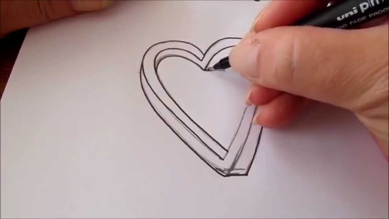 How to draw an impossible heart - YouTube