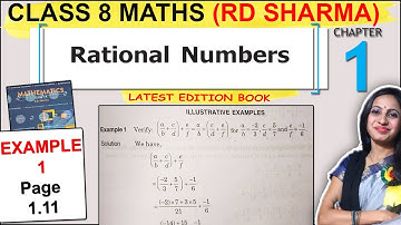 Class 8 Maths RD Sharma Solutions | Rational Numbers | Example 1 Solution | Page 1.11