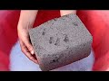 Asmr  crunchy charcoal huge blocks water  crumbling yummy dipping mouthwatering