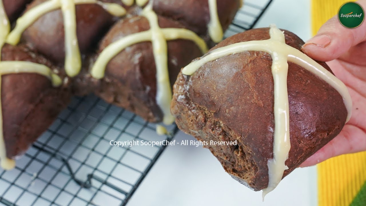 Hot Chocolate Cross Buns Recipe by SooperChef