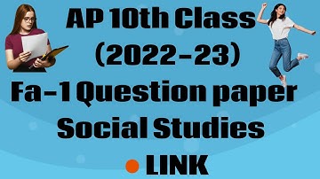Ap 10th Class (2022-23) Fa-1 Social Question Paper 💯 Real || Social Question Paper Latest ll Naveen