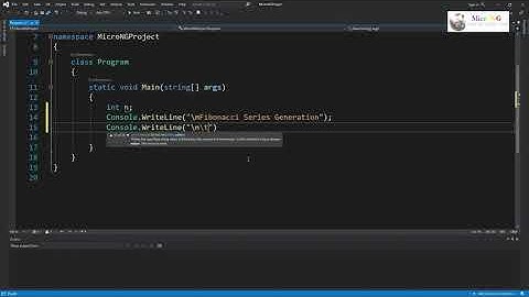 C# program - Fibonacci series