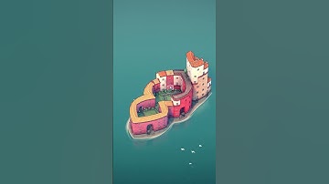 Townscaper | building a grotesque building with a beautiful yard with two statues and paths #shorts