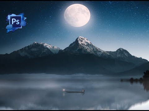 Adobe Photoshop Tutorial | Reflections, Blending, Object Isolation | Moody Moon River