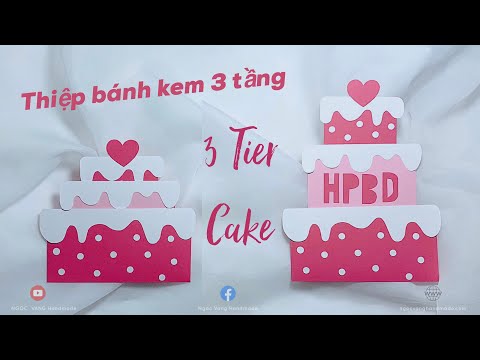 Video THIỆP BÁNH KEM 3 TẦNG ???? 3 Tier Birthday Cake Card -... - youtube