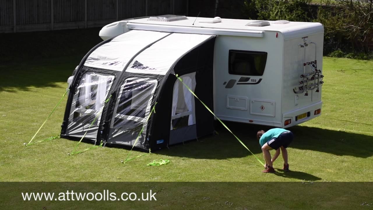 Kampa Rally Air Pro Awning Pitching Packing Video Real Time