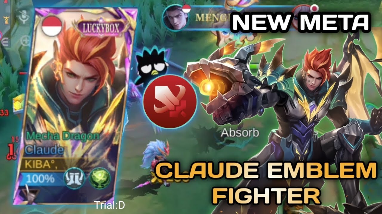 META BARU, CLAUDE EMBLEM FIGHTER, DAMAGE SAKIT + TAHAN LAMA #mobilelegends #claude