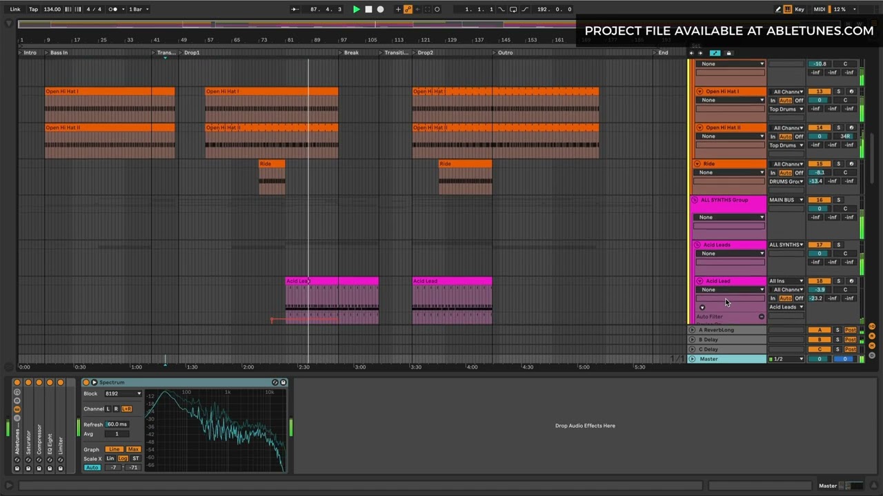 Driving Techno Ableton Template "Resonance"