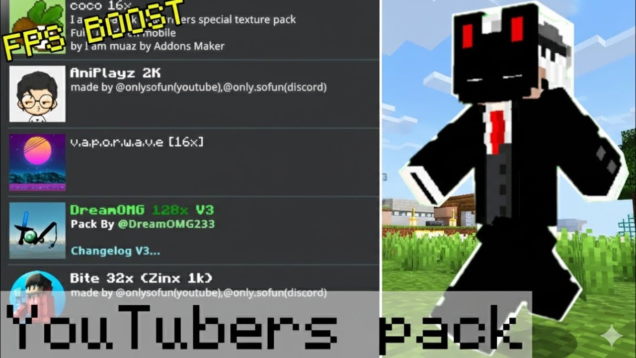 TOP 5 BEST FPS BOOST TEXTURE PACKS 🔥 | LOW AND DEVICE PLAYERS - YouTube
