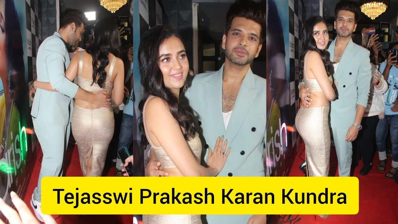 Tejasswi Prakash Karan Kundra At Song Launch Of Baarish aayi hai in Mumbai