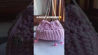Piccola borsa X bimba telaio da maglieria tondo 31 pioli 60 gr fettuccia di cotone