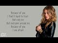 Kelly Clarkson - Because Of You  - Lyrics