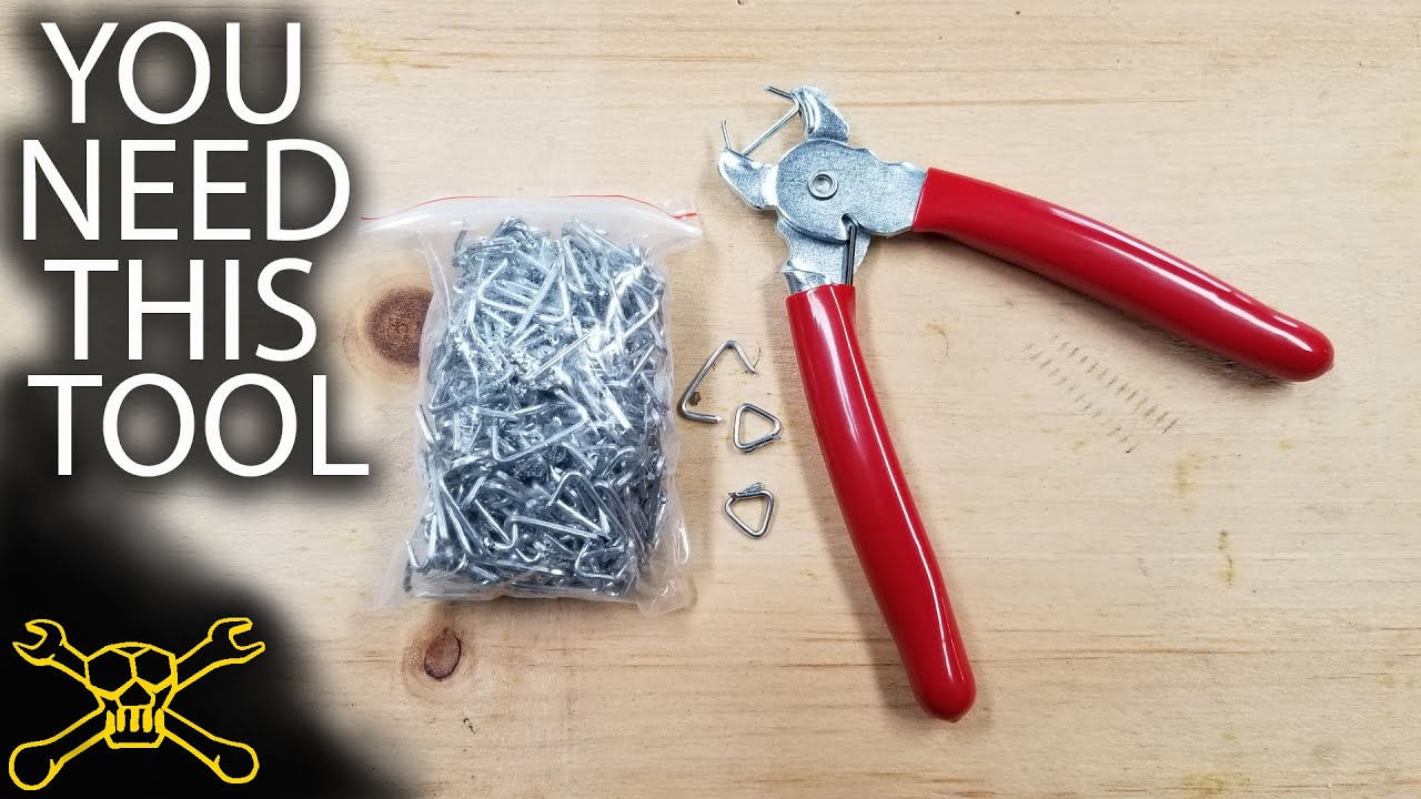 Array Bank Leerling You Need This Tool - Episode 130 | Hog Ring Pliers Professional Upholstery  Installation Kit - YouTube