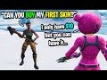 Twitch streamer gives me his FIRST donation so I could buy my first skin on Fortnite... (emotional)