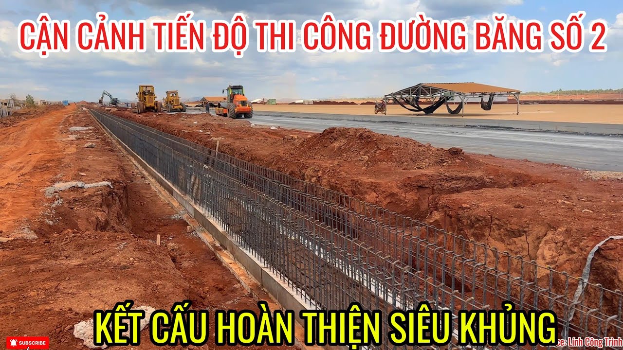 CẬN CẢNH PHÍA DƯỚI ĐƯỜNG BĂNG SỐ 2 VÀ KẾT CẤU MƯƠNG THOÁT NƯỚC SIÊU DÀI DỌC ĐƯỜNG BĂNG LONG THÀNH