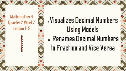 Visualizes Decimal Numbers Using Models and Renames Decimal Numbers to Fraction and Vice Versa