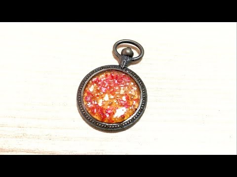 秋雨〜紅の懐中時計〜 ハンドメイド UVレジン 初心者 Autumn rain deep red pocket Watch handmade UVresin beginner