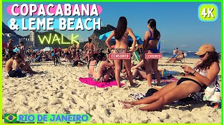 [4k] COPACABANA BEACH Walk to Leme Beach in Winter 🇧🇷 Rio de Janeiro Brazil | 2022