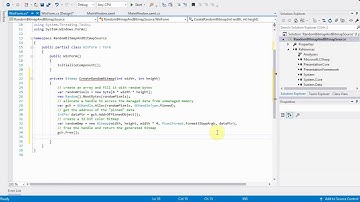 C# Tutorial: 32-bit random pixel image (WinForm Bitmap and WPF BitmapSource)