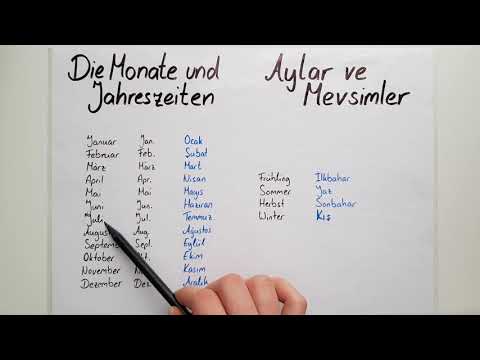 Almanca Aylar ve Mevsimler- DIE MONATE UND JAHRESZEITEN