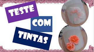 TESTE COM TINTA DE TECIDO E TINTA FOSCA PARA ARTESANATO