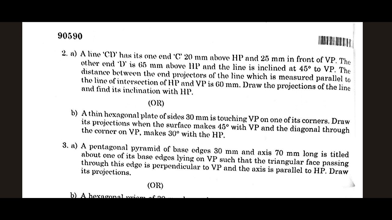 BE/BTech || GE3251 || Engineering Graphics Question Paper || Anna ...