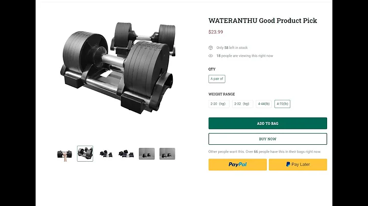Facebook ad 4-70 dumbbells 23.99$ Wateranthu Lance...