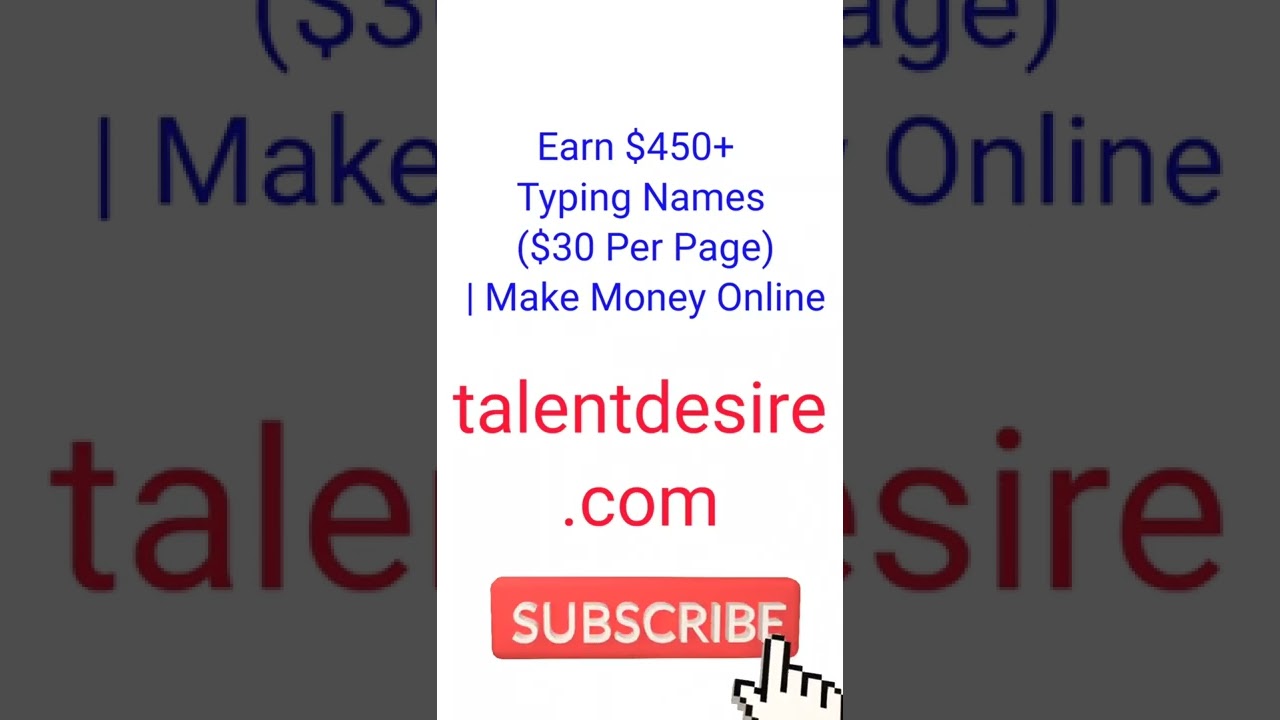 Earn $450+ Typing Names ($30 Per Page) | Make Money Online