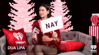 Dua Lipa plays &quot;Sleigh or Nay&quot; at iHeart Radio Jingle Bell Ball