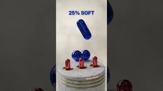 0% vs 100% Softness: Blue Jelly Shapes x Red Capsules